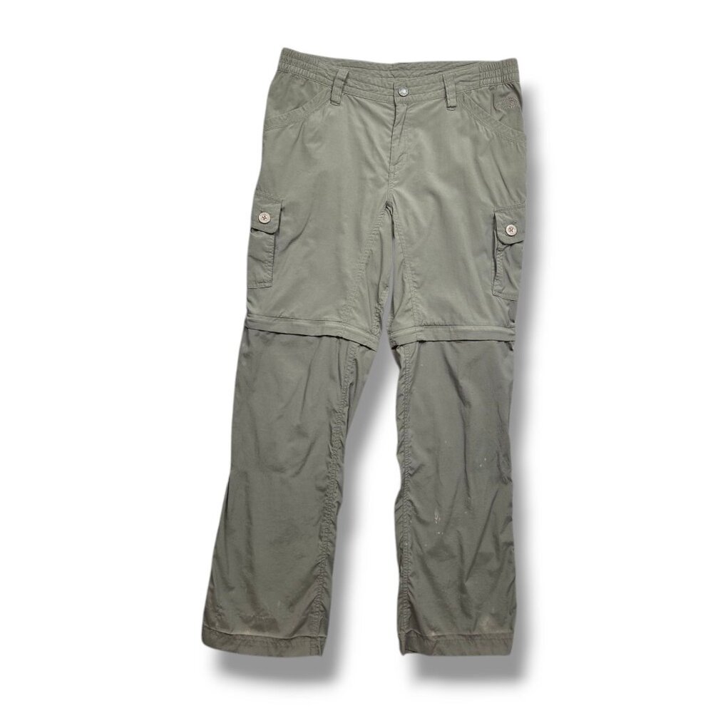 The North Face Convertible Pants Womens 10 STAIN Khaki Hiking Cargo